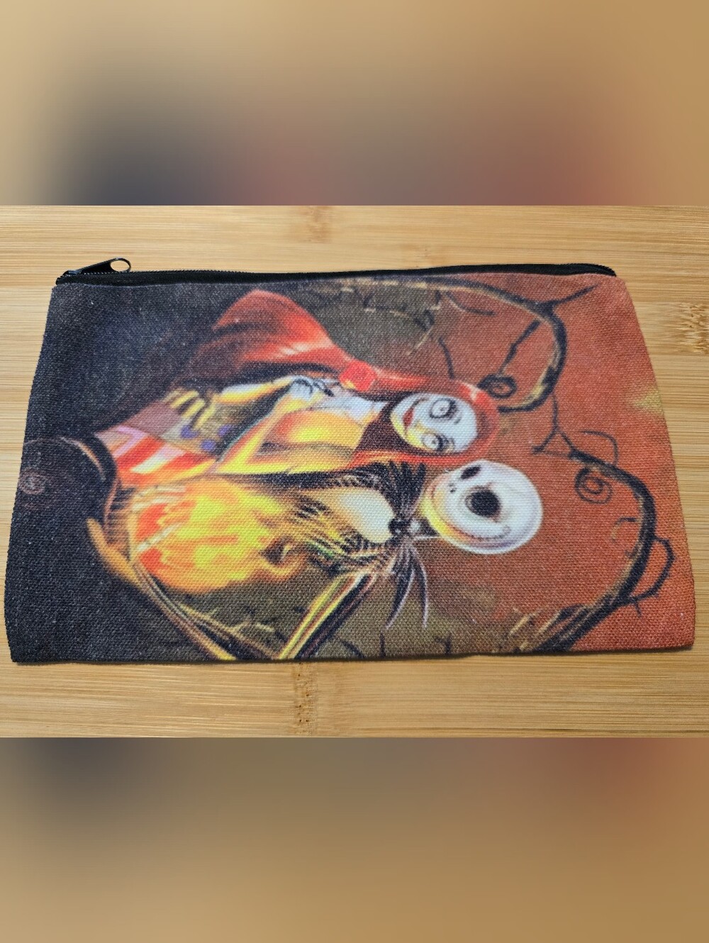 💀🎄 Jack and Sally Nightmare Before Christmas Pouch Makeup Bag Canvas NWOT